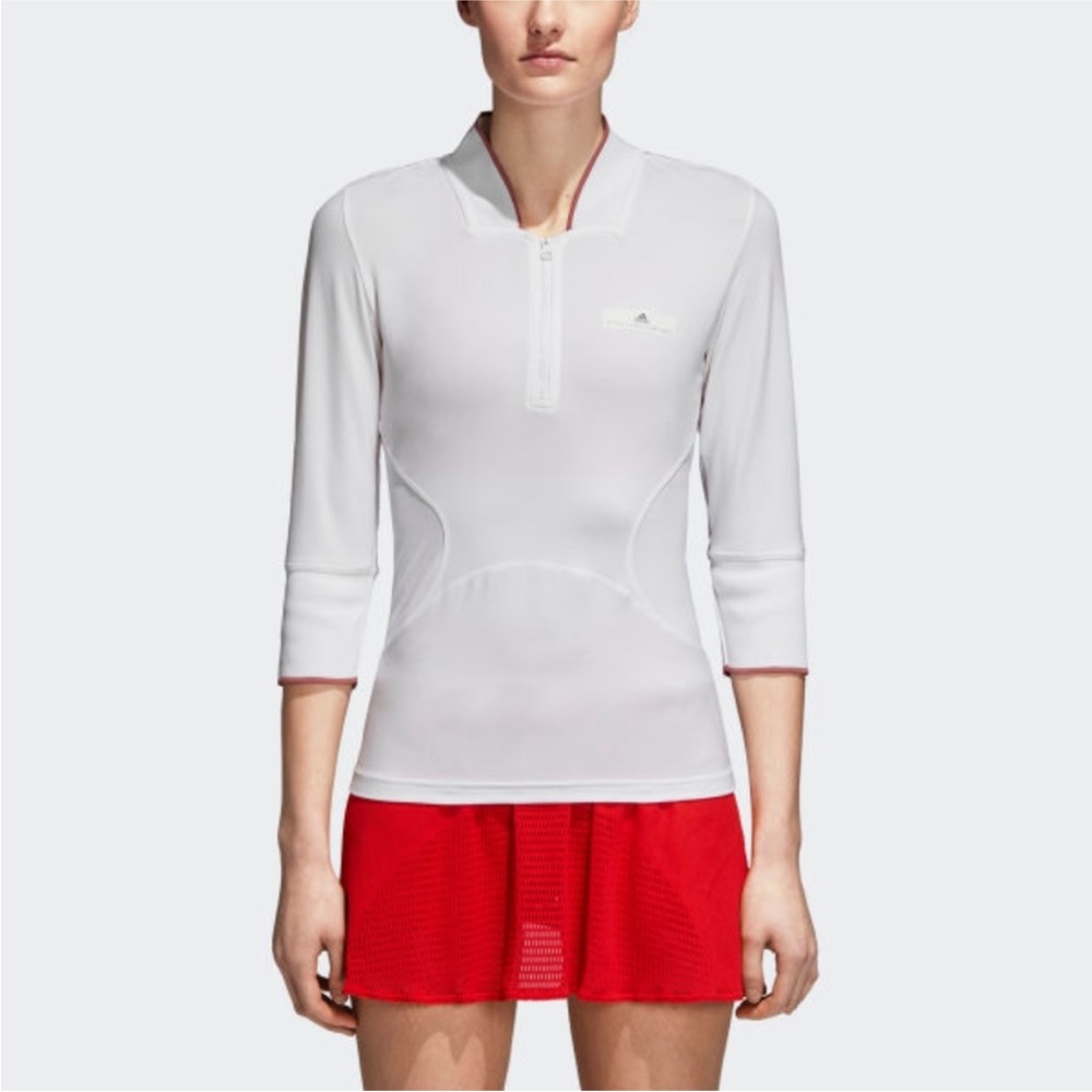 Adidas Barricade Stella McCartney White 3/4 Sleeve tennis shirt Top M, US 4-6